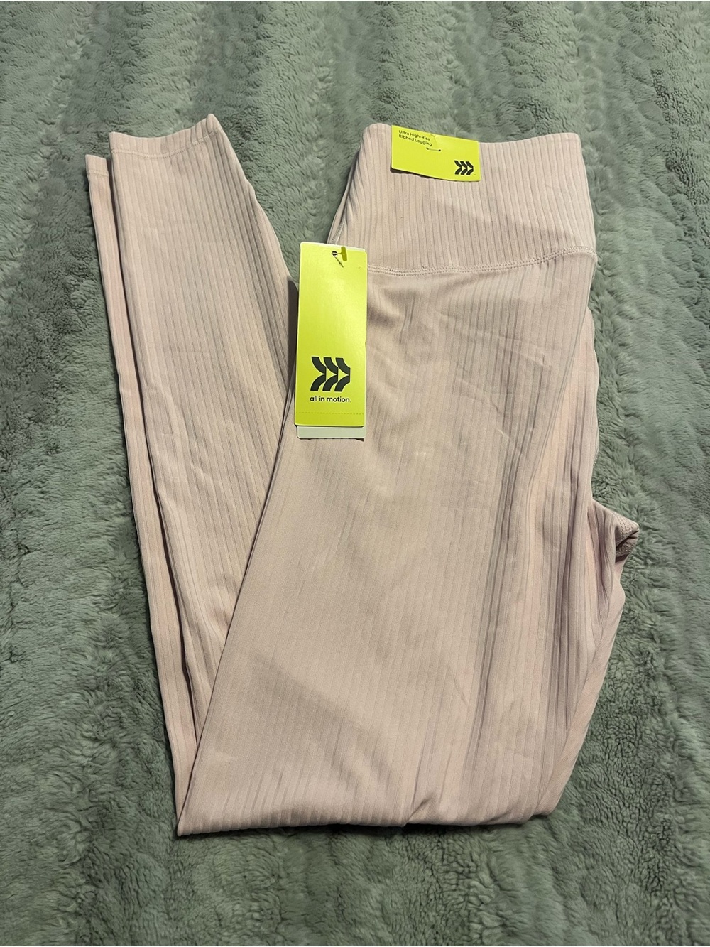 All in Motion Ribbed High-Waist Leggings - Light Pink